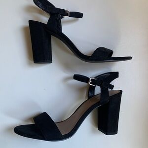 Elegant Black Block Heel Sandals